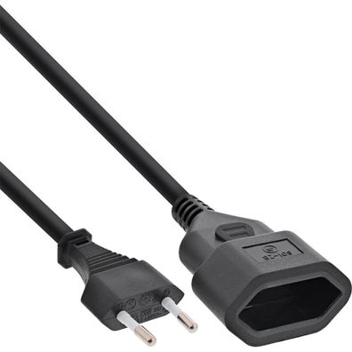 InLine® 16685S Euro-Verlängerung, Eurostecker an Eurokupplung, schwarz, 5m
