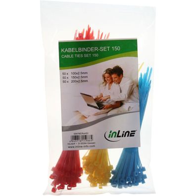 InLine® 59978E Kabelbinder-Set, 150 Stück