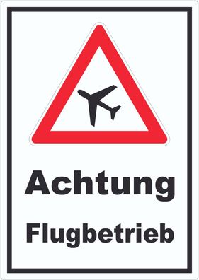 Aufkleber Achtung Flugbetrieb