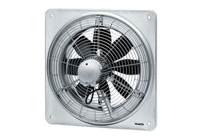 Maico Axial-Wandventilator DZQ 25/84 B quadrat. Wandplatte, Drehstrom, DN250 830141