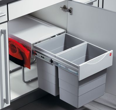 Hailo Mülleimer Küche, Einbau ab 40cm Schrank, 2-fach Abfalleimer