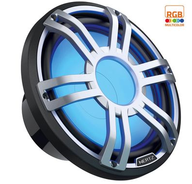 Hertz HMS 10 S2-LD-G - 10" Marine-Sport-Subwoofer 2 Ohm Grau RGB-LED