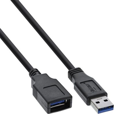 InLine® 35620 USB 3.0 Kabel, A Stecker / Buchse, schwarz, 2m