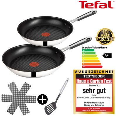 Tefal E89708 Jamie Oliver Pfannenset 24 cm+28 cm 4 tlg - Pfanne Induktion Braten