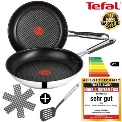 Tefal E89701 Jamie Oliver Pfanne 24cm 3tlg, Set 2 -Bratpfanne Induktionsgeeignet