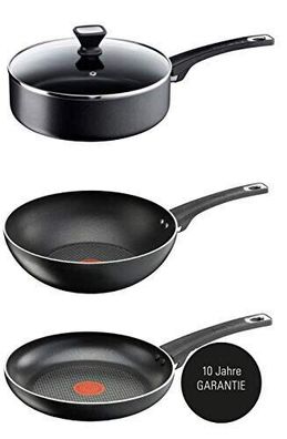 Tefal E77617 Jamie Oliver Pfannenset 7 tlg - Schmorpfanne 24cm Wokpfanne 28cm