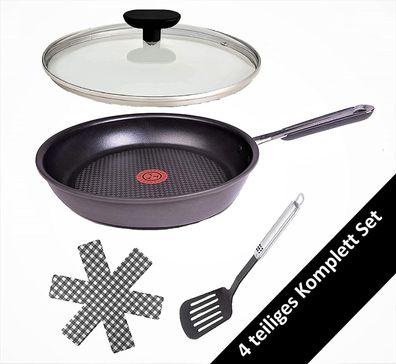 Tefal E75604 Jamie Oliver Pfanne mit Deckel 24cm Induktion, 4TLG Set, Bratpfanne