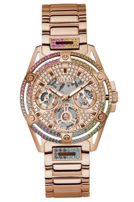 Guess Damenuhr Queen Multifunktion Roségoldfarben/Regenbogen GW0464L5