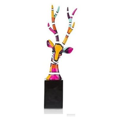 COCOMaison Skulptur Hirsch Statue Skulpturen Kunst Figur Deko Handbemalt Reh