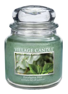 Village Candle Eucalyptus Mint Mittel Glas 411 g Kerzen Teelichter (Gr. Mittel)