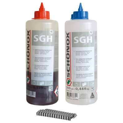 Schönox SGH Reparaturmörtel 300ml Komponente A, 300ml Komponente B und Wellenverbi