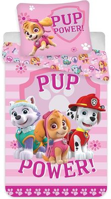 Baby Bettwäsche-Set Paw Patrol rosa 100 x 135 und 40 x 60 cm 100% Baumwolle