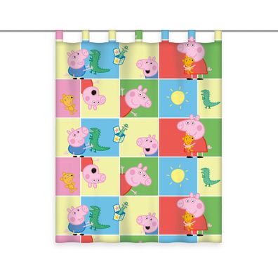 Peppa Pig Wutz Gardine Vorhang Fertiggardine 140 x 175 cm blickdicht