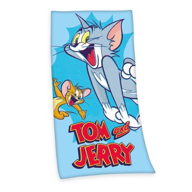 Tom und Jerry Velourstuch Duschtuch Badetuch Strandtuch 75 x 150cm