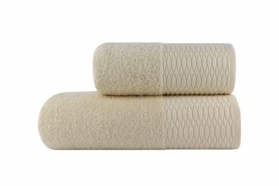 Frottier Handtuch Set Moda 2 tlg. 50x100 und 70x140cm cream