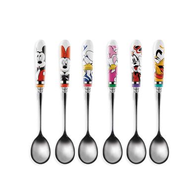 Gilde 6tlg. Set, Löffel, "Disney", Edelstahl, Porzellan, mehrfarbig, , B. 1,5 cm,