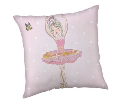 Ballerina Kissen Kuschelkissen Dekokissen Prinzessin 40 x 40 cm