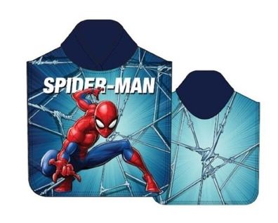 Spiderman Badeponcho Kinder Poncho mit Kapuze 50 x 100cm