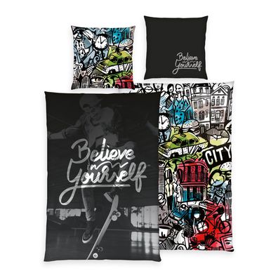 Skater Bettwäsche Set 2tlg. 135x200 cm 100% Microfaser