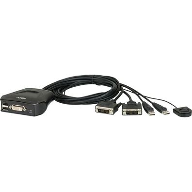 Aten CS22D CS22D KVM-Switch 2-fach, DVI, USB, mit Kabelfernbedienung