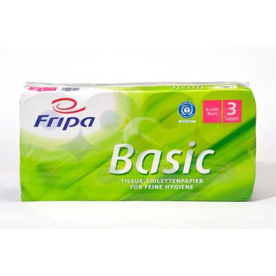 Fripa Toilettenpapier Basic, 3-lagig, weiá