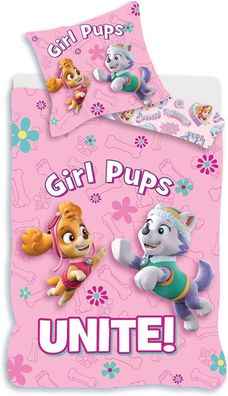 Baby Bettwäsche-Set Paw Patrol rosa 100 x 135 und 40 x 60 cm