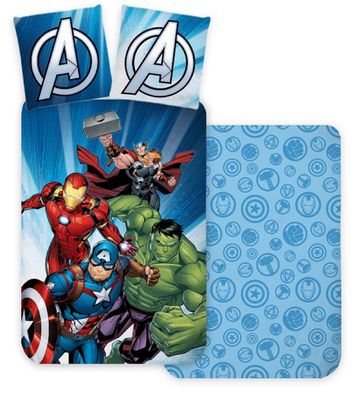 Avengers Wende Bettwäsche 80 x 80 cm + 135 x 200 cm 100% Baumwolle