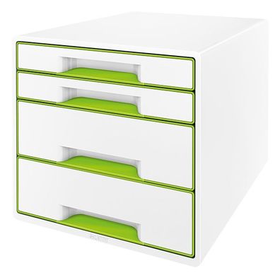 Leitz 5213-20-54 5213 Schubladenbox WOW CUBE - A4/C4, 4 geschlossene Schubladen,