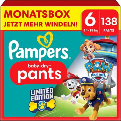 Pampers Baby-Dry Pants Paw Patrol Limited Edition Größe 6 138 Windeln 14 kg