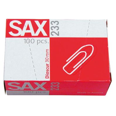 SAX Büroklammer 1-233-00 30mm verzinkt 100 St./Pack