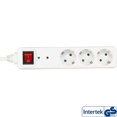 InLine® 16431Q Steckdosenleiste, 3-fach Schutzkontakt, mit Überspannungsschutz,