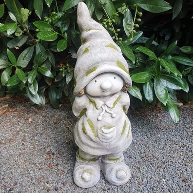 Gartenfigur Gartenzwerg Mädchen mit Zipfelmütze 47 cm