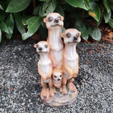 Gartenfigur Erdmännchen Familie 20 cm