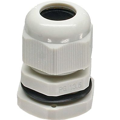InLine® 44011 Kabeldurchführung PG 9 Nylon IP68 4-8mm, grau, 10 Stück