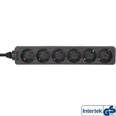 InLine® 16463S Steckdosenleiste, 6-fach Schutzkontakt, 3m, schwarz