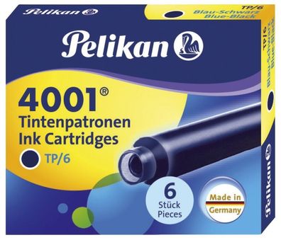 Pelikan® 301184 Tintenpatrone 4001® TP/6 - blauschwarz, 6 Patronen