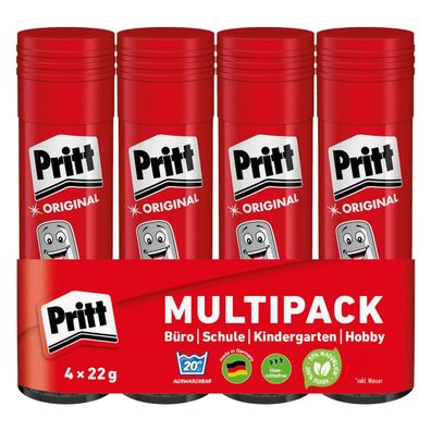 Pritt 9H PK6MP Klebestift 4 x 22g im Spar-Pack, lösemittelfrei