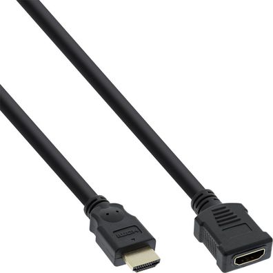 InLine® 17633G HDMI Verlängerung, HDMI-High Speed, Stecker / Buchse, schwarz, e