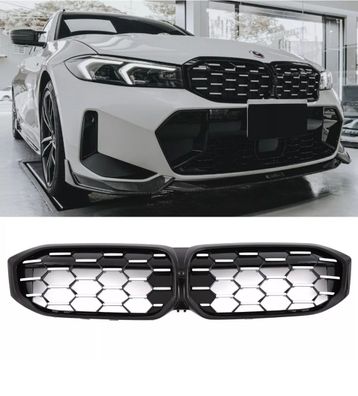 Nieren Waben Chrom Kühlergrill Schwarz Hochglanz für BMW 3er G20 G21 LCI M Paket