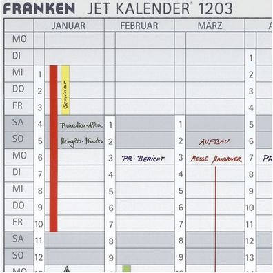 Franken DS1203A Datumsstreifen 191 x 695 mm weiß