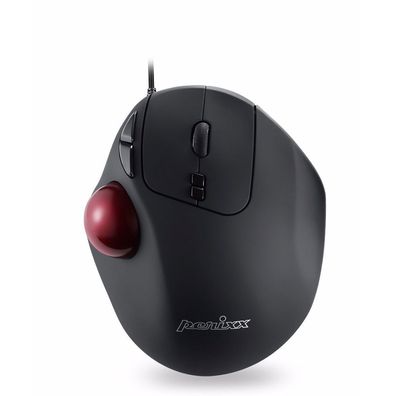 Perixx Perimice-517, ergonomische Trackball Maus, USB-Kabel, schwarz