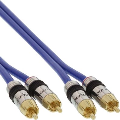 InLine® 89707P Cinch Kabel AUDIO, Premium, e Stecker, 2x Cinch Stecker / Stecker, 7m