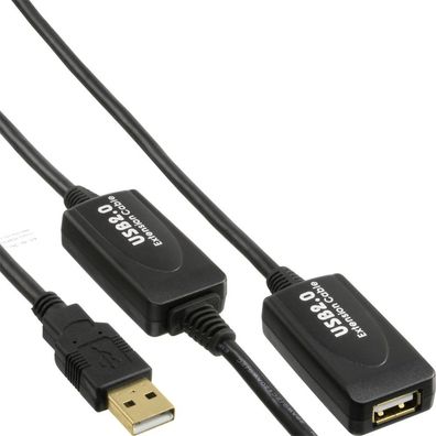 InLine® 34612I USB 2.0 Aktiv-Verlängerung, mit Signalverstärkung "Repeater", Steck