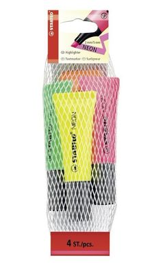 Stabilo® 72/4-1 Textmarker Neon - Netz mit 4 Tuben