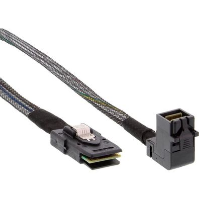 InLine® 27629A Mini-SAS HD Kabel, SFF-8643 gewinkelt zu SFF-8087, mit Sideband, 0,5m