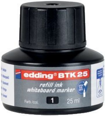 Edding 4-BTK25001 BTK 25 Nachfülltusche - für Boardmarker, 25 ml, schwarz