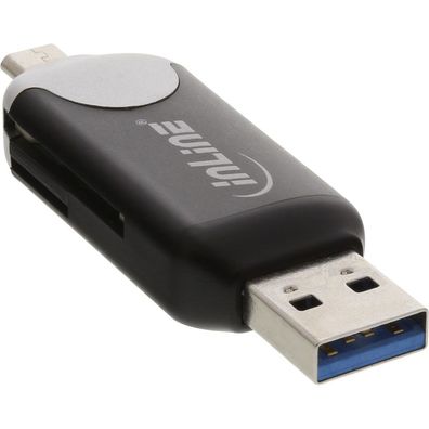 InLine® 66779C USB3.0 Dual Cardreader, USB A und Micro-USB 2.0 für SDXC und microS