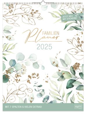 HÄFFT 8593-3 Wandkalender Familienplaner XXL - 33 x 44,5 cm, 7 Spalten