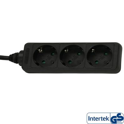 InLine® 16433 Steckdosenleiste, 3-fach Schutzkontakt, 3m, schwarz