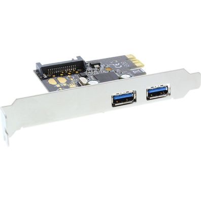 InLine® 76666L Schnittstellenkarte, 2x USB 3.0, PCIe, mit SATA Strom